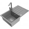 MEXEN/S MEXEN/S - Bruno granitový drez 1-miska s odkvapkávačom vrátane batérie Rita, šedý 6513-71-670300-71