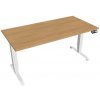 Hobis Pracovný stôl Motion, PO, 3S, 160x61-128x80 cm, dub/biela
