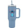 Lilo a Stitch cestovný hrnček s slamkou modrý