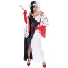 KOSTÝM CRUELLA CRUELLI ČIERNO-BIELY KARNEVAL m