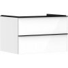 Hansgrohe Xelu Q Umývadlová skrinka, 50x78x55 cm, 2 zásuvky, lesklá biela/matná čierna 54074670-HG