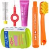 Curaprox Travel Set zubná kefka + CPS medzizubné kefky 2 ks + zubná pasta 10 ml darčeková sada, zelený