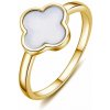 Moiss Pozlátený prsteň s perleťou Štvorlístok R0004476 P