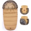 PETITE&MARS Set zimný fusak Comfy 4v1 + rukavice na kočík Furry Elegant Caramel