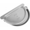 Čelo žľabové polkruhové s gumou KJG pozink - farebný - RAL 9006 Bielo hliníková - 333 mm (šírka žľabu 153 mm)