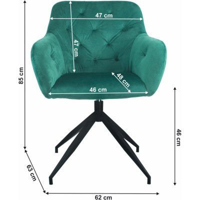 Kondela Otočná stolička, zelená Velvet látka/čierna, VELEZA NEW 0000362455