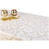 Vianočný teflónový obrus BIELY ZLATÝ ORNAMENT - Rôzne veľkosti aj VÝROBA NA MIERU Veľkosť: 40*80cm
