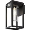 RABALUX Vonkajšia nástenná lampa Zernest – E27 max 15 W, IP54, PIR senzor, 270 × 150 × 170 mm, čierny kov