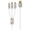 REMAX multifunkčný nabíjací a dátový kábel 3v1 / Micro USB + Lightning + USB-C / 66W-6A, dĺžka 1.2M, farba biela 661568