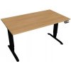 Hobis Pracovný stôl Motion, PO, 3S, 140x61 - 128x80 cm, dub/čierna