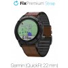 FixPremium - Kožený Remienok pre Garmin (QuickFit 22mm), hnedá