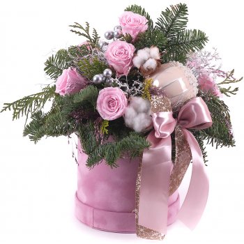 In eterno ružový okrúhly box "M" ružové ruže Vianoce od 34,99 € - Heureka.sk