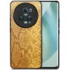 Kožený kryt Snakeskin na Honor Magic5 Pro - Žltá