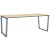Kancelársky stôl PRIMO IMPRESS, 200x90 cm, sivostrieborná podnož, dub prírodný