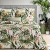 Eurofirany Posteľné obliečky SPRING s exotickými listami paliem Bavlnený satén 1x70x80,1x140x200 cm - možnosť úpravy rozmeru