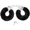Party Čierne plyšové putá na rozlúčku so slobodou – sexy doplnok na dámsku párty