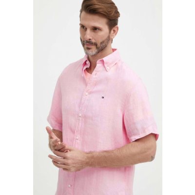 Tommy Hilfiger l'anová košeľa regular s golierom button-down MW0MW35207 ružová