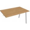 Pracovný stôl UNI A, k pozdĺ. reťazeniu, 120x75,5x80 cm, dub/biela