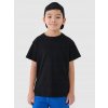 4F detské tričko čierne bavlna, veľkosť 128