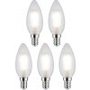 Paulmann 29095 LED En.trieda 2021 F (A - G) E14 sviečkový tvar 4.8 W teplá biela (Ø x v) 35 mm x 98 mm 5 ks; 29095