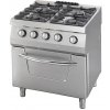 Heavy Duty sporák – 4 horáky – dvojitá jednotka – hĺbka 70 cm – 37 kW – plyn vrátane rúry