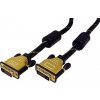 Kabel DVI-D(M) - DVI-D(M) dual link, s ferity, 5m, zlacené konektory (11.04.5514)