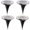 KIK KX4964 Záhradná solárna lampa 8 LED 4 ks studená biela