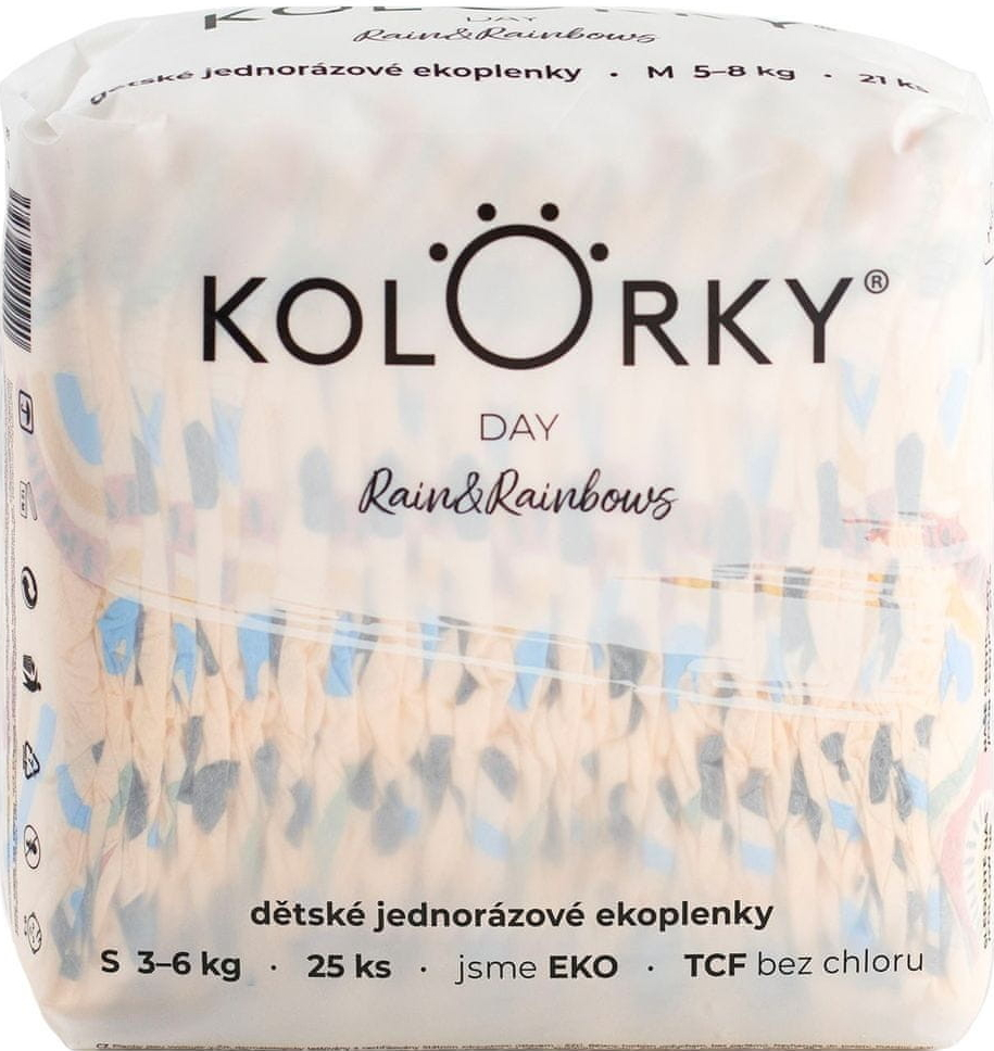 KOLORKY DAY déšť a duhy S 3-6 kg 25 ks