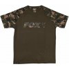 Fox Fishing Tričko Raglan Khaki/Camo T-Shirt