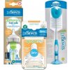 DR.BROWN’S Fľaša dojčenská sklo 270ml +Cumlíky náhradné na fľašu level-2 2ks +Kefa na fľaše modrá 8586020673841
