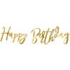 PartyDeco Banner Happy Birthday zlatý 16x62cm