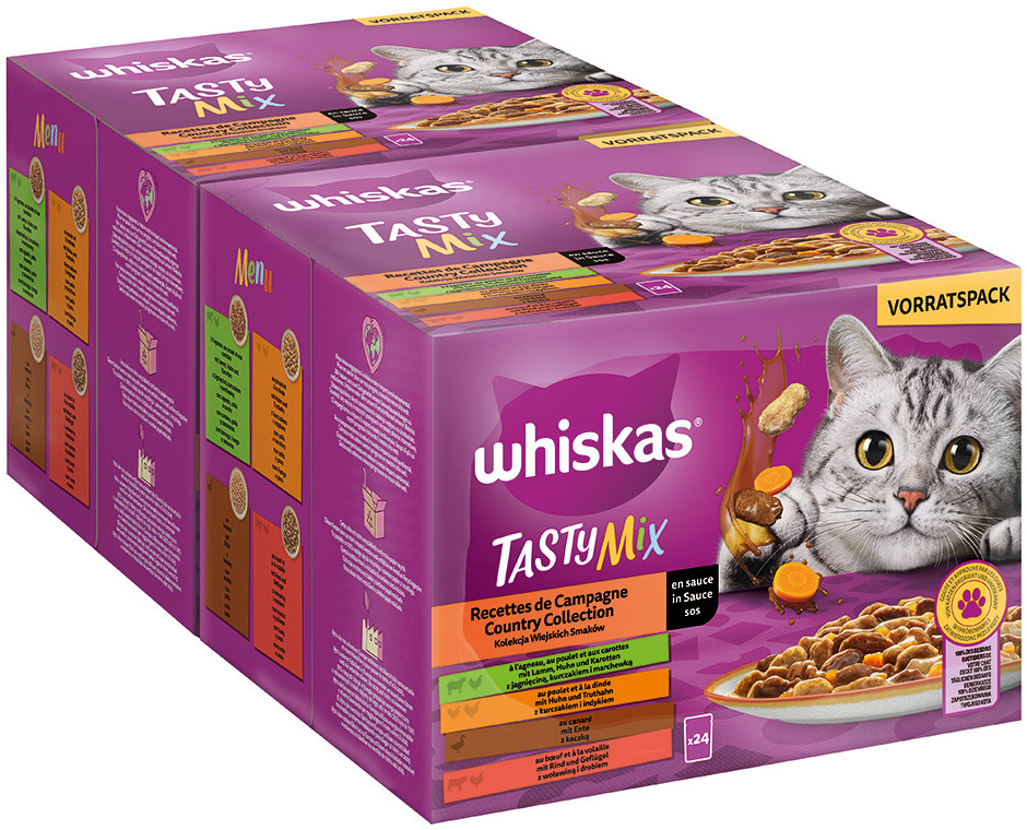 WHISKAS TASTY MIX Country Collection v omáčke 48 x 85 g