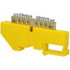 ORNO Žltá mosadzná prípojnica PE pre 8 vodičov