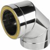 PRODMAX Trojplášťové (trojvrstvové) nerezové izolované komínové koleno 90° - priemer 100/160 mm, hrúbka steny rúry 0,6 mm, dymovod
