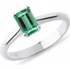 Prsteň z bieleho zlata so smaragdom vo výbruse emerald KLENOTA K0385012