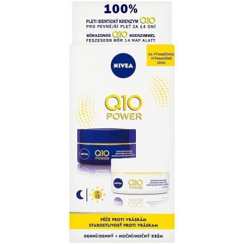 Nivea Q10 Plus denný krém proti vráskám Q10 Plus SPF15 50 ml + nočný krém proti vráskám Q10 Plus 50 ml darčeková sada