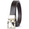 Kožený dámsky opasok ELEGANT GOLD, šírka 2.5cm - Tmavo hnedá (VELEGANT-GOLD-TH)