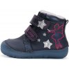 Detské dievčenské zimné BAREFOOT topánky D.D.step royal blue W073-42766 svietiace v tme 20