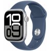 Apple Watch Series 10 42 mm strieborný hliník s denimovým športovým remienkom M/L MWWC3QC/A