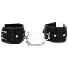 Kink - Rhinestone Buckle Wrist Restraints Black Adjustable 25-32 Cm X 5.5 Cm