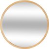 Zrkadlo závesné nástenné okrúhle veľké kruh drevený hnedý rám Ø 55 cm
