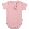 Baby Nellys Dojčenské rebrované body s gombíkmi kr. rukáv Girl púdrové