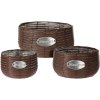 Kvetináč prútený sada 3 ks FLOWERS GARDEN 29/25/19 cm hnedá KO-430001150 - VÝPREDAJ