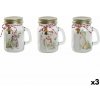 Sviečka DKD Home Decor Biela Zlatá Vianoce 8 x 5 x 9 cm (3 kusov)