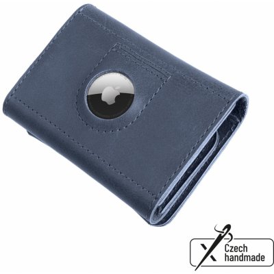 Kožená peňaženka FIXED Tripple Wallet for AirTag z pravej hovädzej kože, (modrá) FIXWAT-TR2-BL