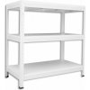 Kovový regál Biedrax 45 x 120 x 90 cm, biely - 3 police biele lamino 12mm