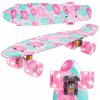 SKATEBOARD SKATEBOARD SVIETIACE KOLESÁ LED DRIFT 56CM DĹŽKA KVETY RUŽOVÁ