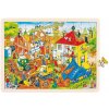 Goki Drevené puzzle Stavba domu, 96 dielikov