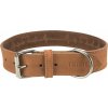 Silný kožený obojek Trixie Rustic Heartbeat, L: 47–55 cm/40 mm, hnědý