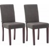 Súprava 2 jedálenských stoličiek Ina látkové cappuccino, tmavosivá